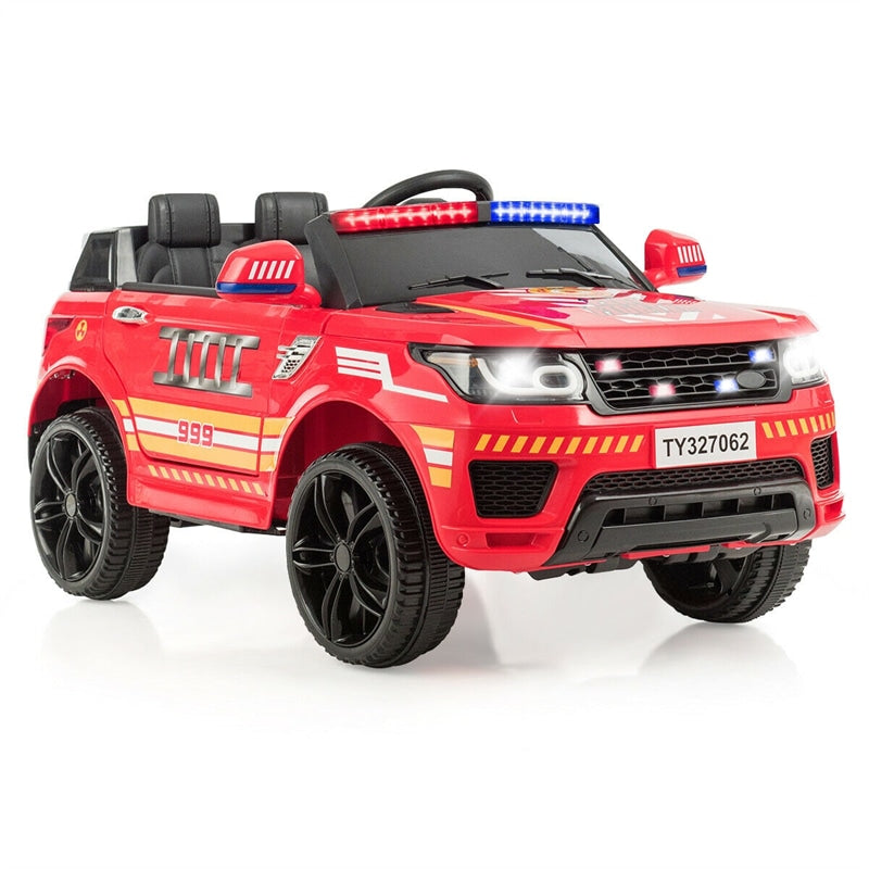 Kids Ride On Police Car 12V Battery Powered Electric Riding Toy Truck Car with LED Siren Flashing Light