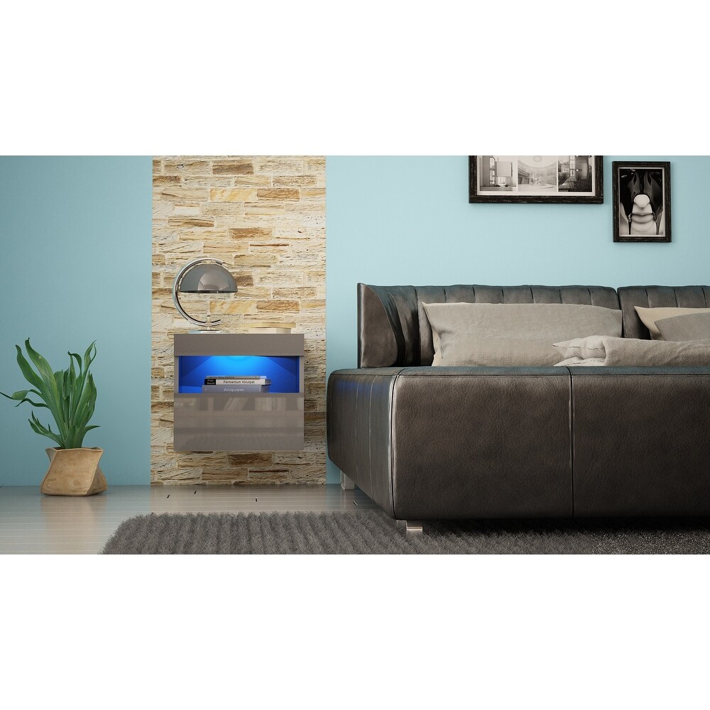 Strick   Bolton Cyrena High gloss Nightstand with LED Lights