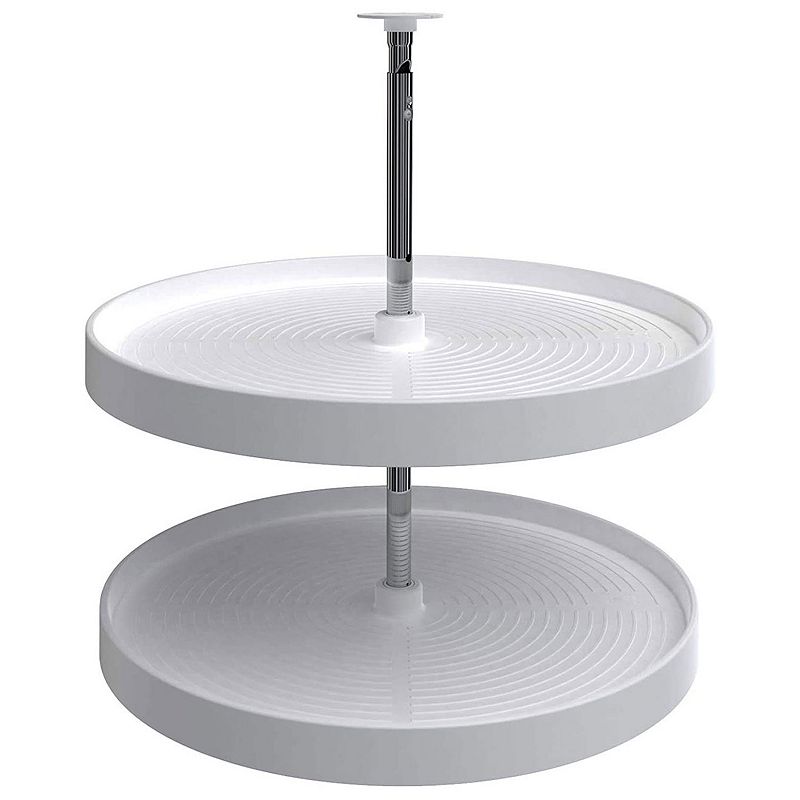 Rev-A-Shelf 24 Inch Lazy Susan Full Circle Polymer 2-Shelf， White， 2062-24-11-1