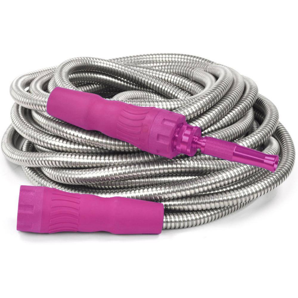 BERNINI FOUNTAINS Pro 58 in Dia x 50 ft. Length Light Kink Free Metal Hose - Berry LG3857BY