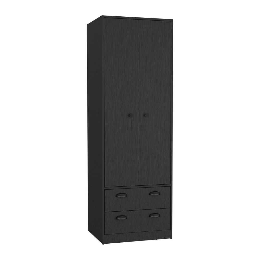 Minimalist Storage Cabinet  Clothes Locker  Classic 2 Drawers 2 Door Armoire Organizer  Suitable for Bedroom  Cloakroom