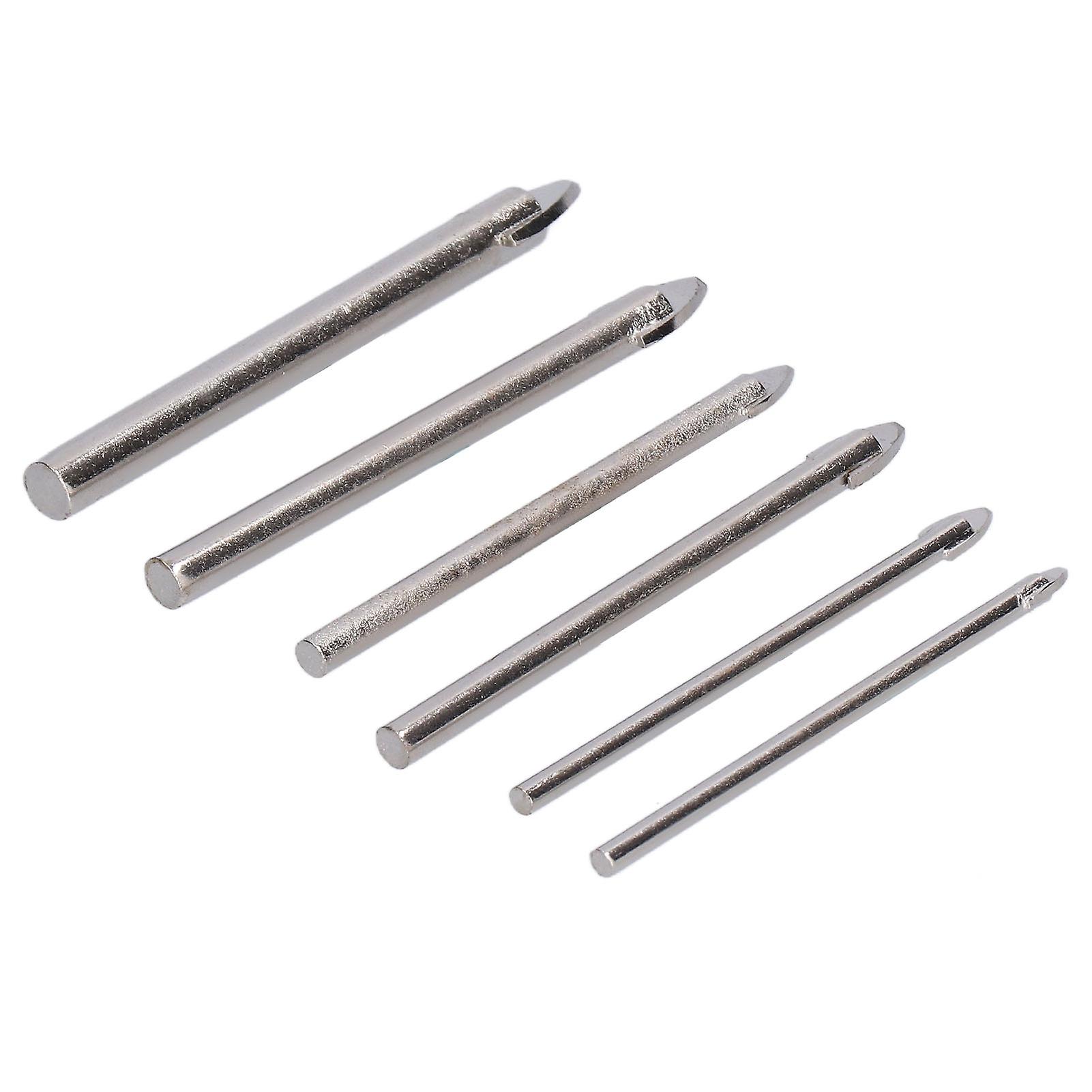 6pcs Glass Drill Bit 3 To 10mm Hard Alloy Accurate Stable Clean Neat Smooth Opening Glass Hole Opener