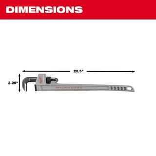 MW 14 in. Aluminum Pipe Wrench with Power Length Handle 48-22-7215