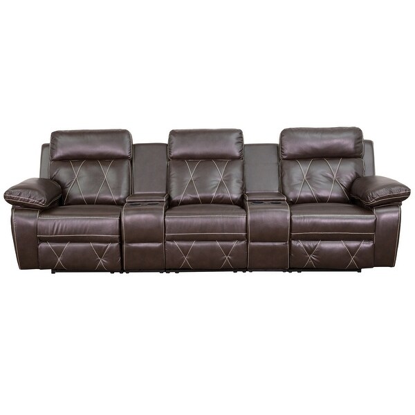 3-Seat Reclining LeatherSoft Theater Seating Unit - 113