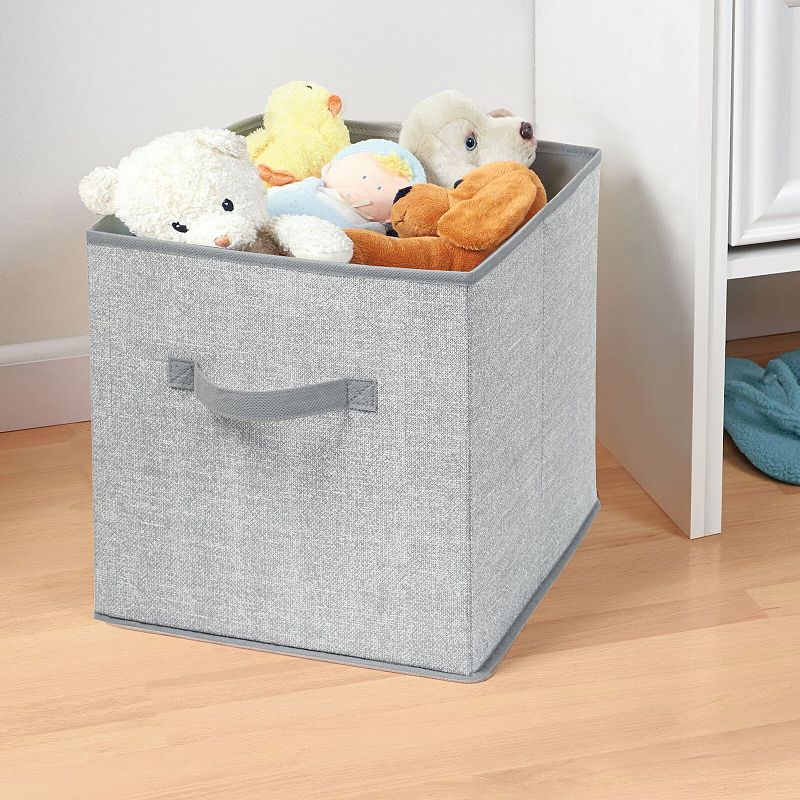 mDesign Soft Fabric Nursery Organizer Bin with Front Handle， 8 Pack