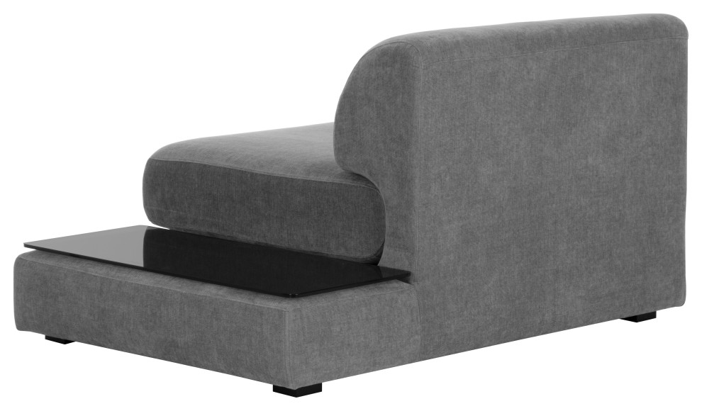 Harmony Modular Armless Chair Right Shelf Danny Dark Grey   Transitional   Armchairs And Accent Chairs   by Sunpan Modern Home  Houzz