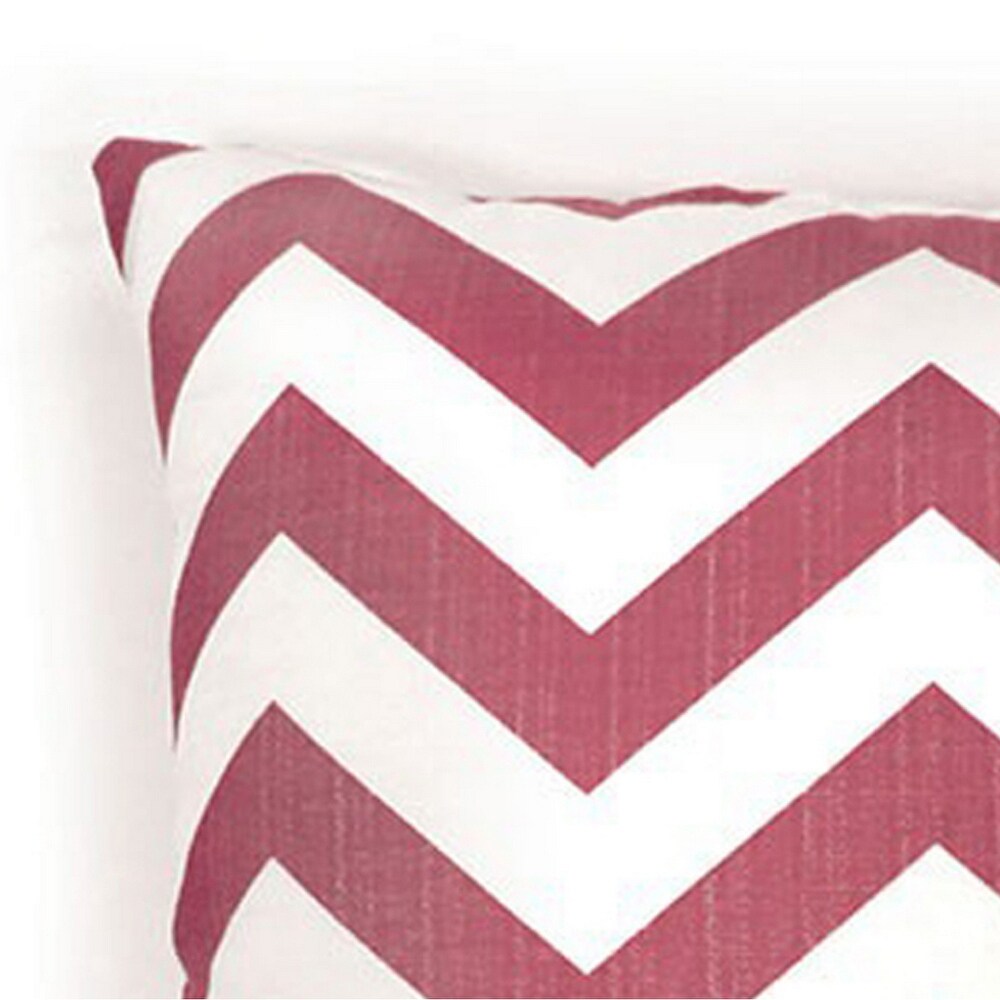 Zoe Contemporary Pillow  Red Chevron  Set of 2  Small