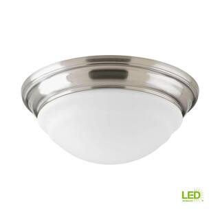 Progress Lighting 11 in. Flush Mount Collection 17 -Watt Brushed Nickel Integrated LED Flush Mount P350051-009-30