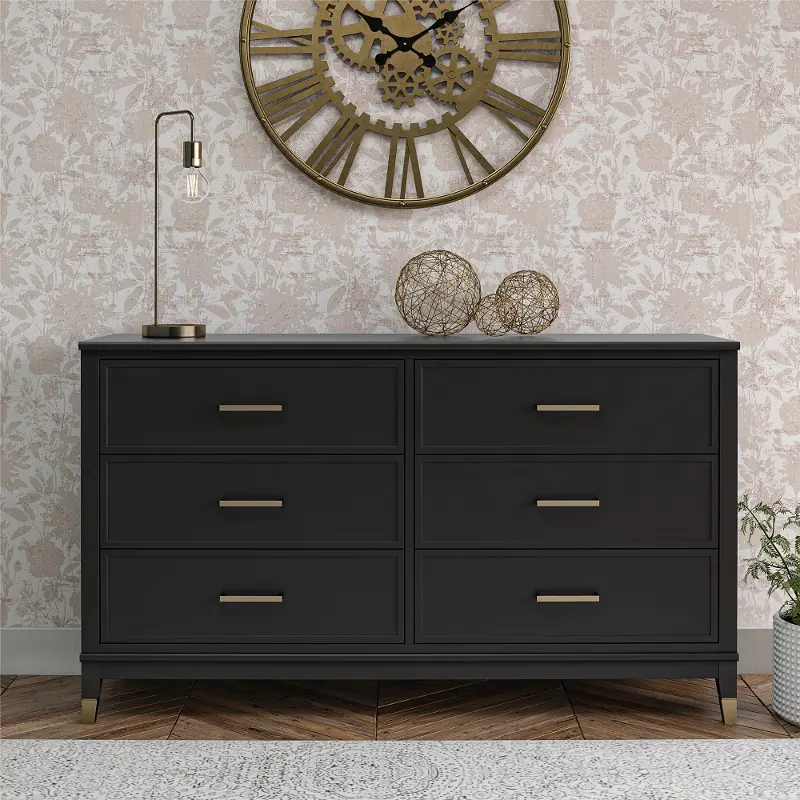 Westerleigh Black 6 Drawer Dresser