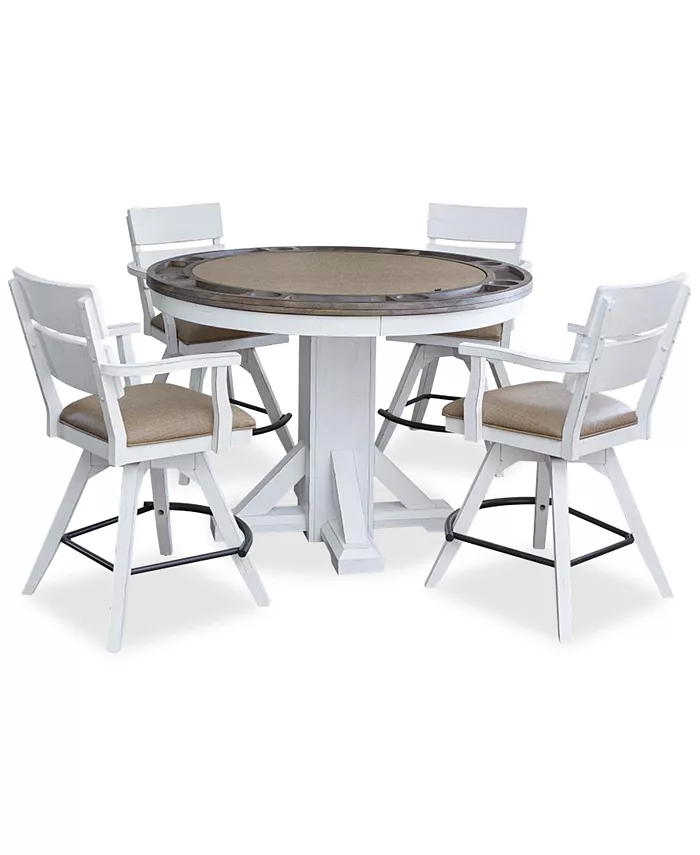 Furniture Wappinger 5 Piece Counter Height Game Set (Convertible Table and 4 stools)