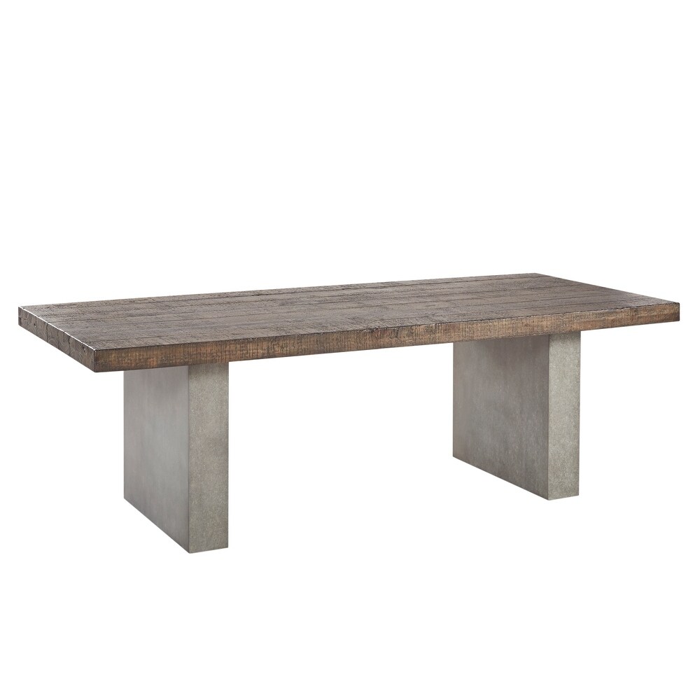 Blake Reclaimed Wood and Concrete Dining Table by iNSPIRE Q Artisan   Brown