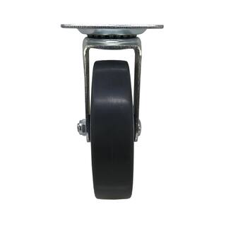 Everbilt 5 in. Gray Rubber Like TPR and Steel Swivel Plate Caster with 350 lb. Load Rating 4032545EB