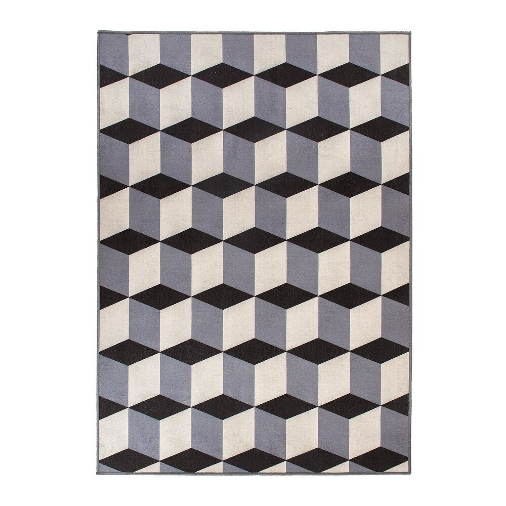 Contemporary Geometric Flatweave Indoor/Outdoor Area Rug