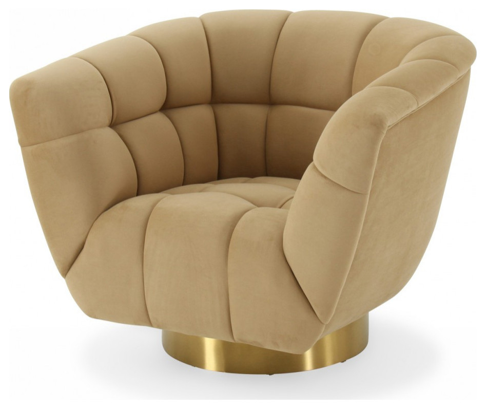 Arabella  Glam Mustard and Gold Fabric Chair   Contemporary   Armchairs And Accent Chairs   by V.S.D Furniture  Houzz