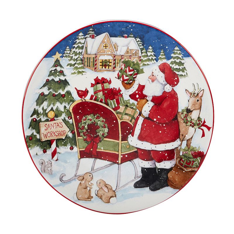 Certified International Santa's Workshop 4-pc. Dessert Plate Set