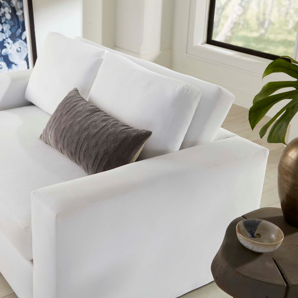 Avendale Velvet Loveseat  Dove White   Transitional   Loveseats   by First of a Kind USA Inc  Houzz