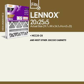 HDX 20 in. x 25 in. x 5 in. Lennox Replacement Pleated Air Filter FPR 9 HDX-LN202513C-2