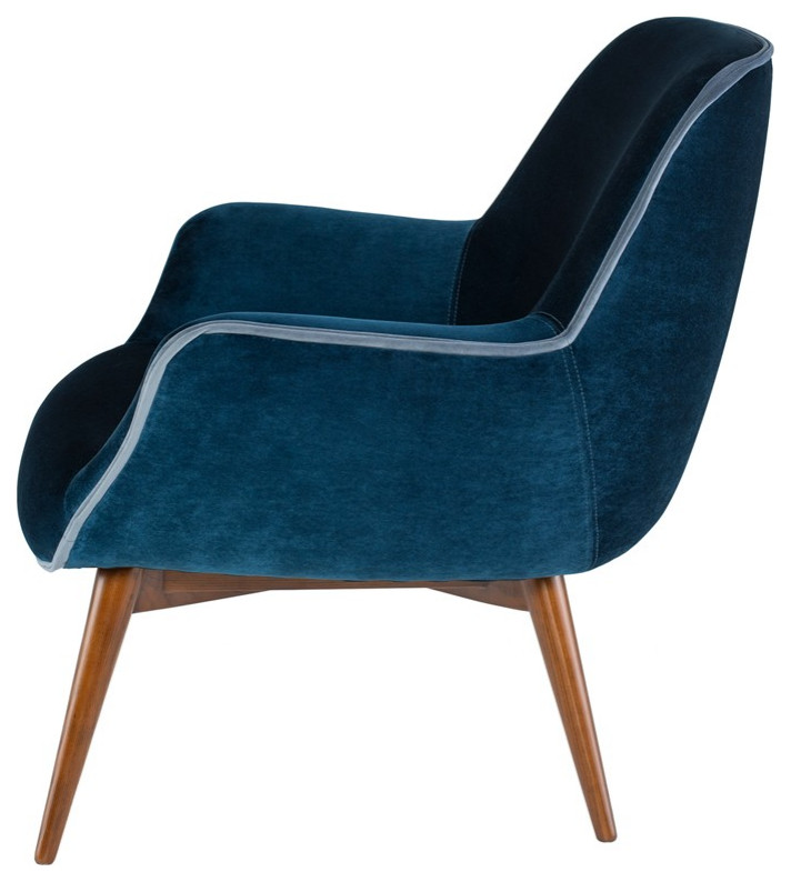 Evia Occasional Chair Midnight Blue   Midcentury   Armchairs And Accent Chairs   by Rustic Home Furniture Deco  Houzz