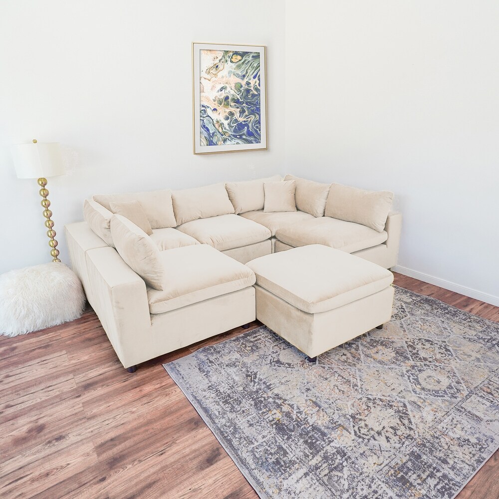 Yannie Mid Century Modern Modular Sectional Sofa