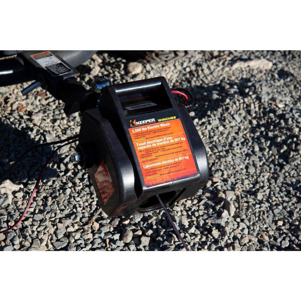 Keeper 2000 lbs. Portable 12-Volt DC Winch with Rapid Mount KTSL2000RM