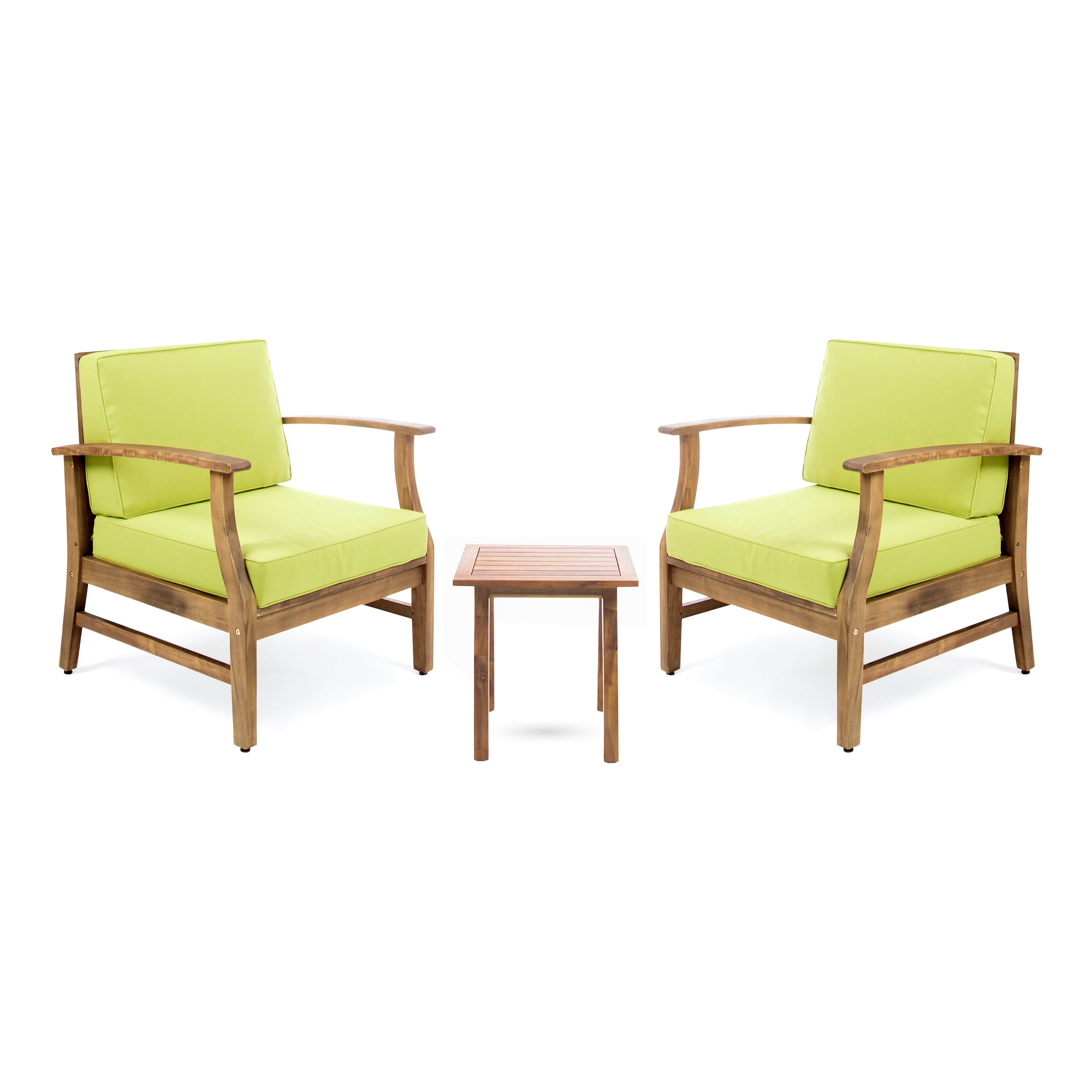 Pearl Outdoor 2 Seater Acacia Wood Chat Set with Cushions