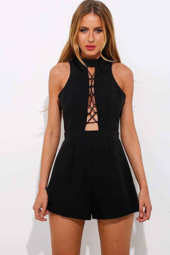 No Turning Back Romper Black