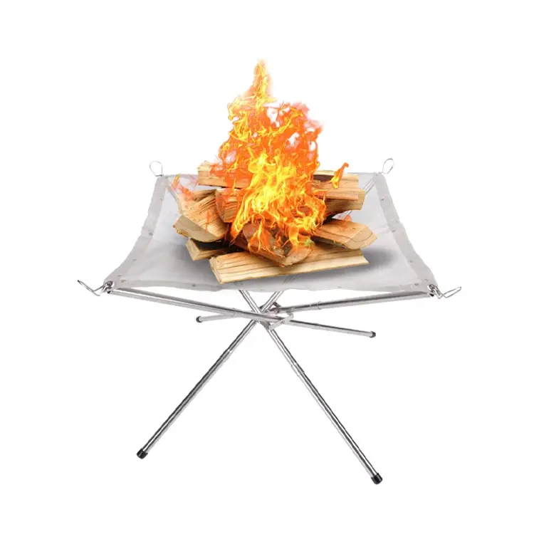 GARIDA  Heating Mesh Stainless Steel Outdoor Camping Campfire Fire Rack Foldable Mesh Fire Pit BBQ Tools Hot GCSW 013