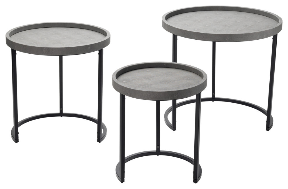 Madelyn Side Tables (Set Of 3)   Industrial   Coffee Table Sets   by Rustic Home Furniture Deco  Houzz