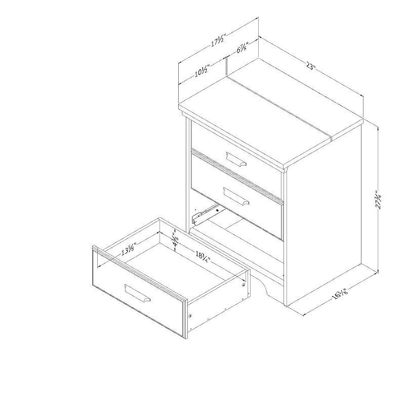 South Shore Versa Nightstand with Charging Station