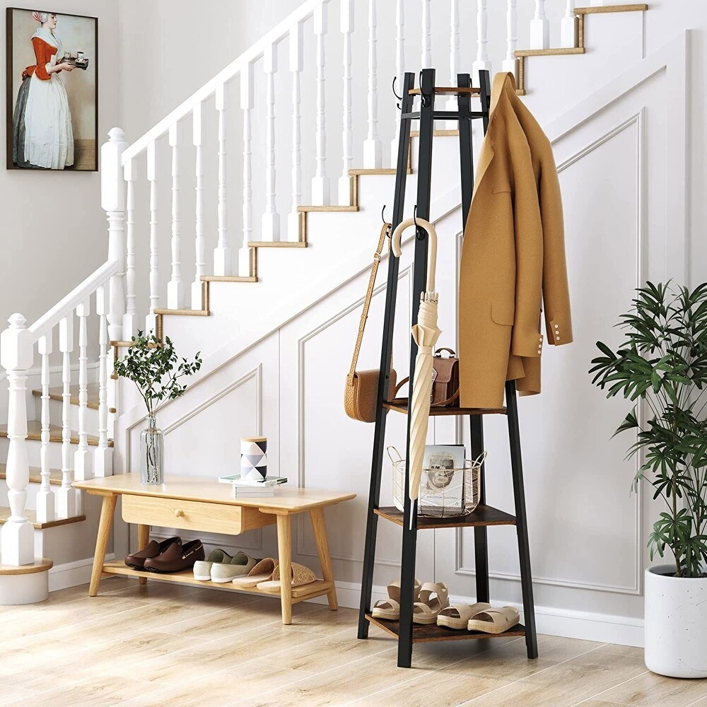 Industrial Metal Coat Rack Stand Hall Tree