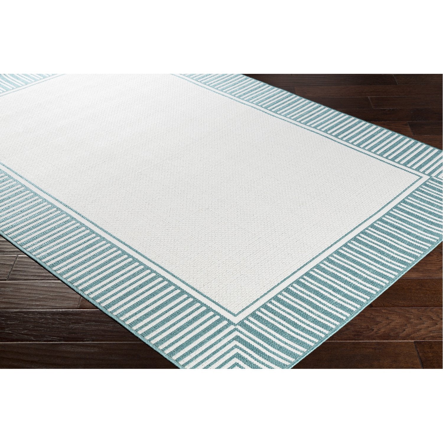 Alfresco Rug in Teal & White