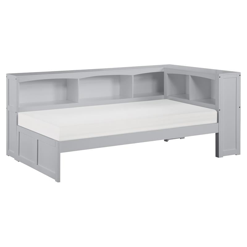 Lexicon Orion Transitional Engineered Wood Storage Bookcase Bed, Twin, Gray