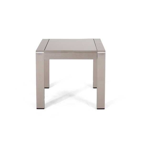 Cape Coral Outdoor Aluminum Side Table (Set of 2) by Christopher Knight Home