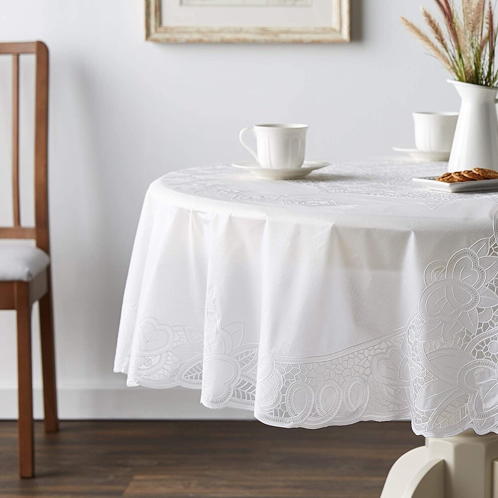 Violet Linen Vinyl Lace Betenburg Design Tablecloth