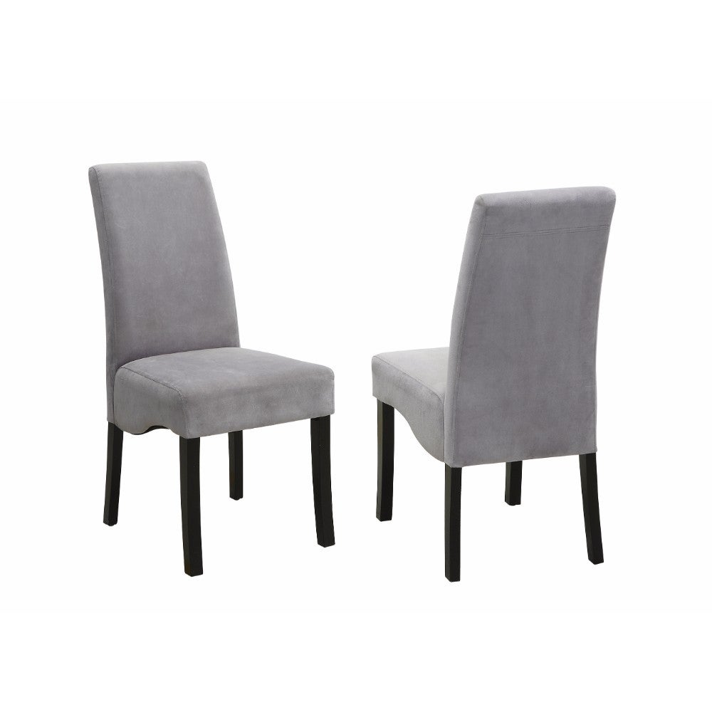 Comfy Wooden Dining Chair， Gray And Black， Set of 2 - 40 H x 25.25 W x 17.5 L Inches