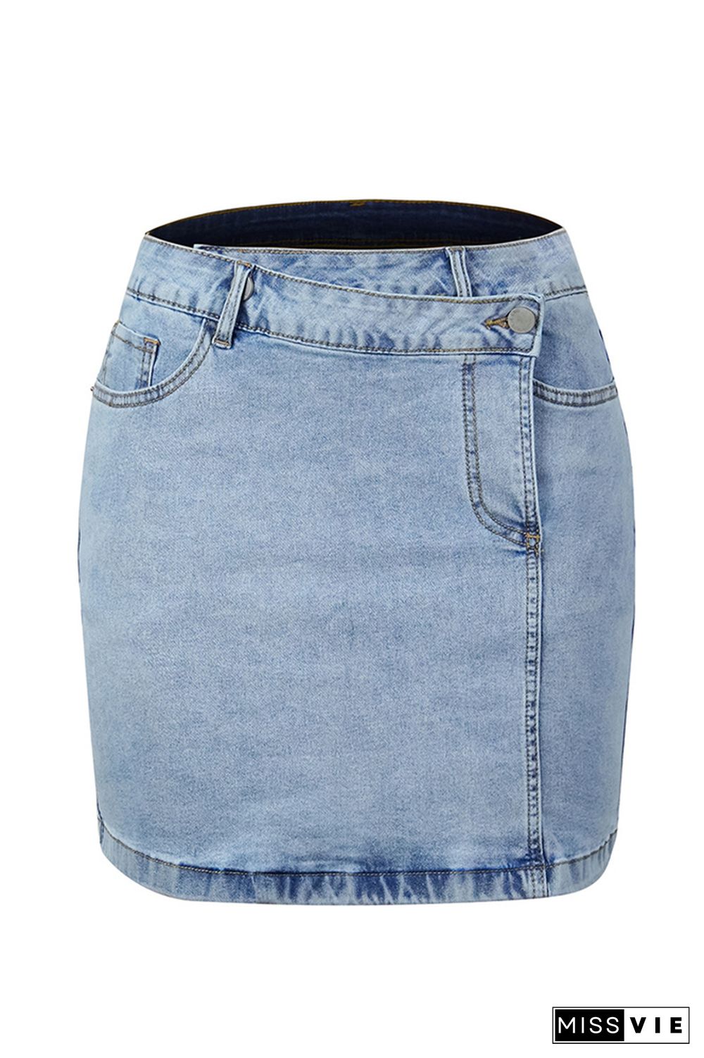 Crossover Waist Denim Skirt Wholesale