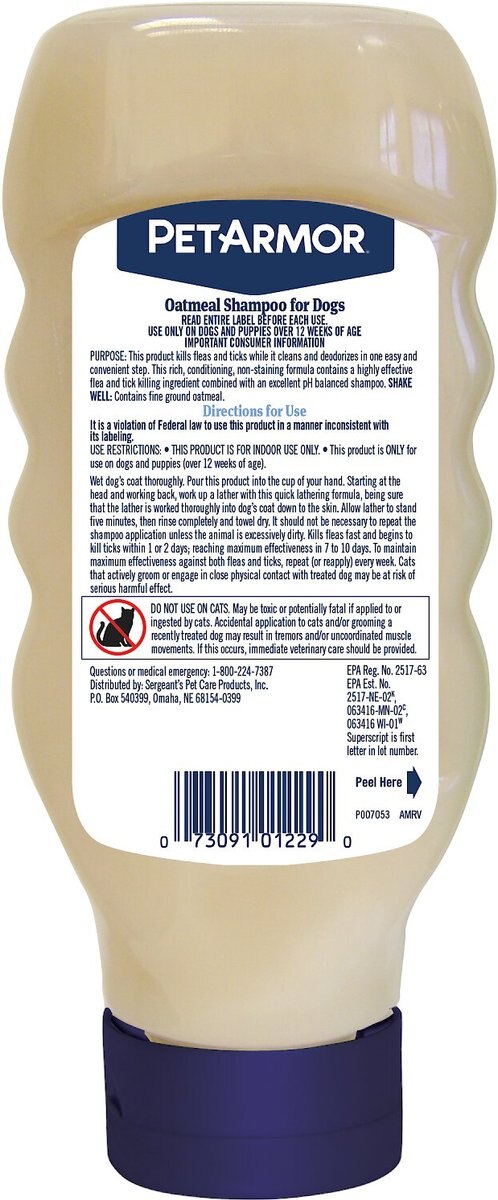 PetArmor Flea and Tick Oatmeal Shampoo Hawaiian Ginger  Scent Dog Shampoo， 18-oz bottle