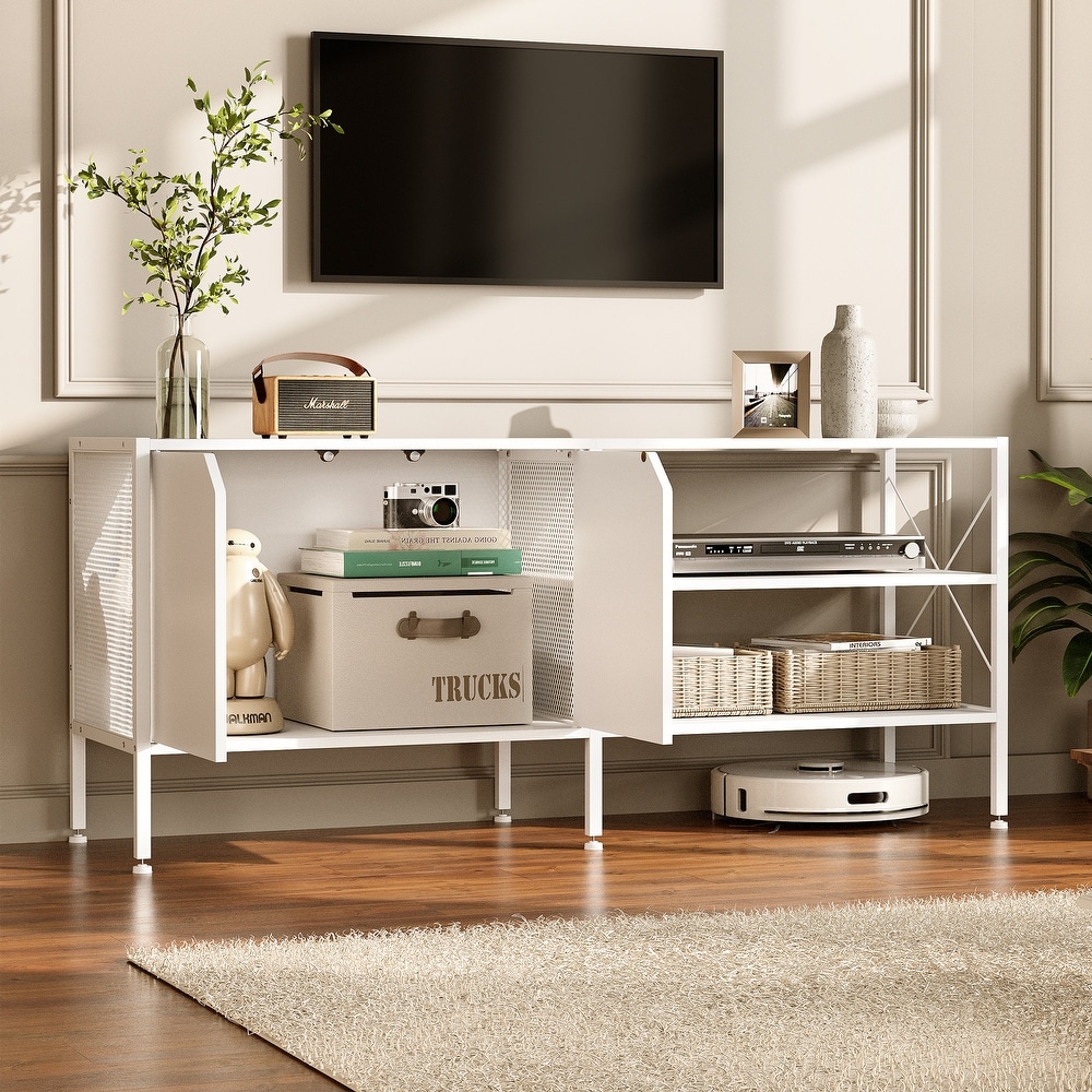 Crestlive TV Stand White 55 inch for TV up to 65\