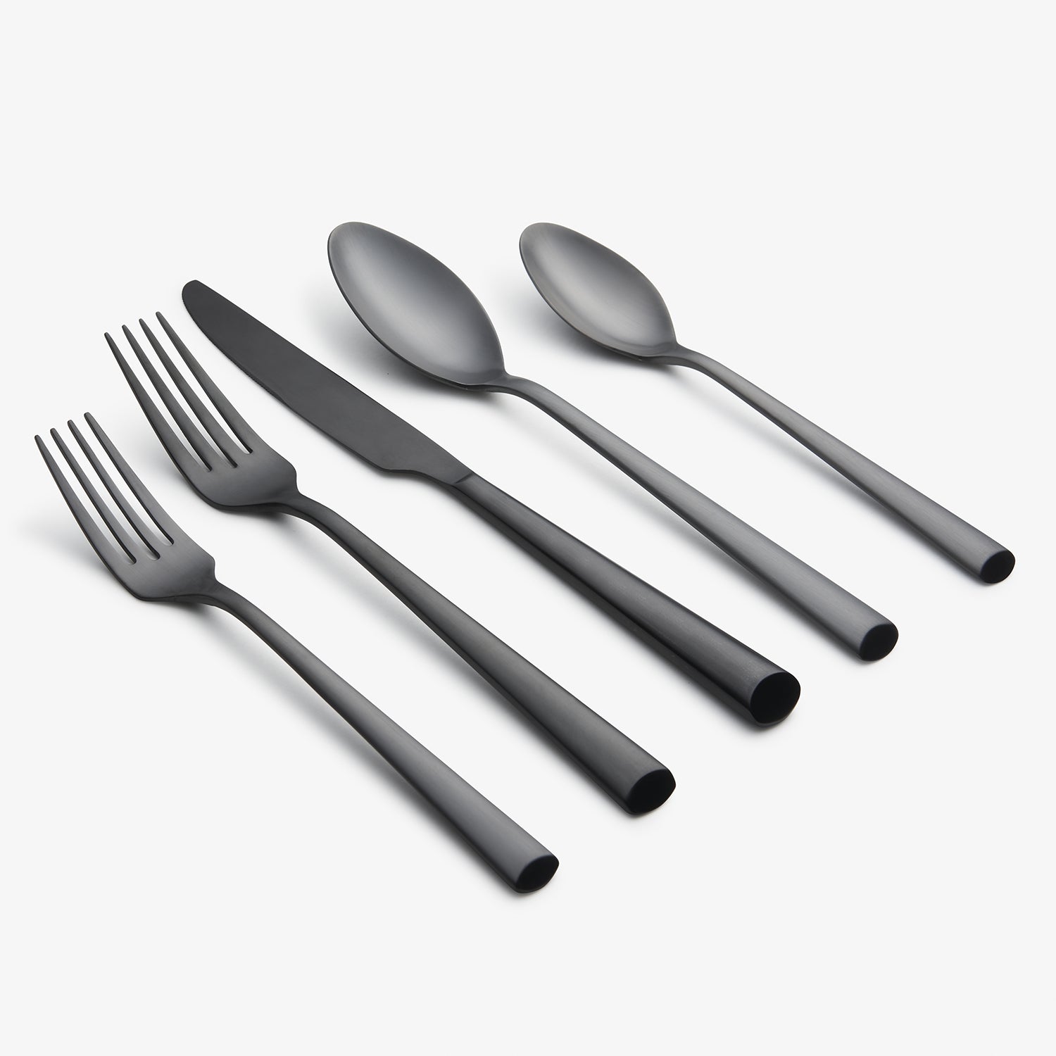 Gilda Black Satin 20-Piece Flatware Set