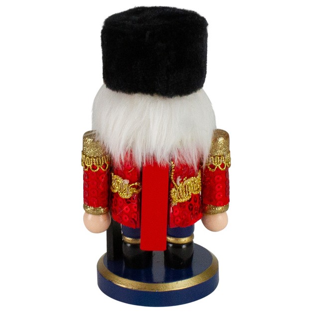 Red And Blue Chubby Wooden Christmas Nutcracker Soldier With Rifle