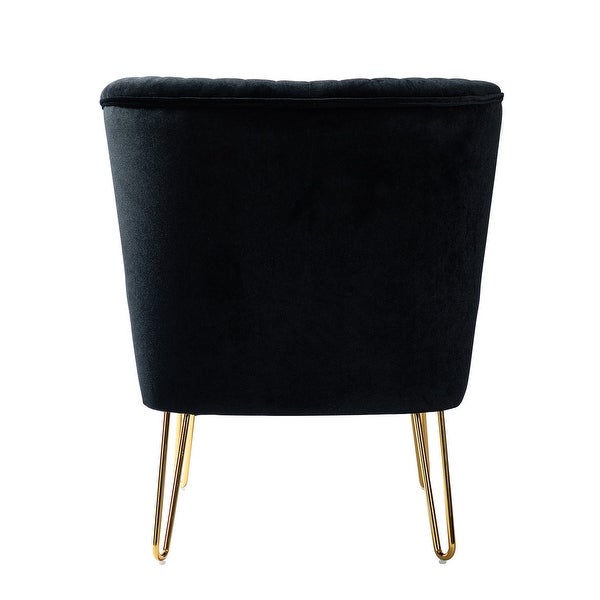 Barto Modern Velvet Tufted Side Chair with Golden Legs by HULALA HOME