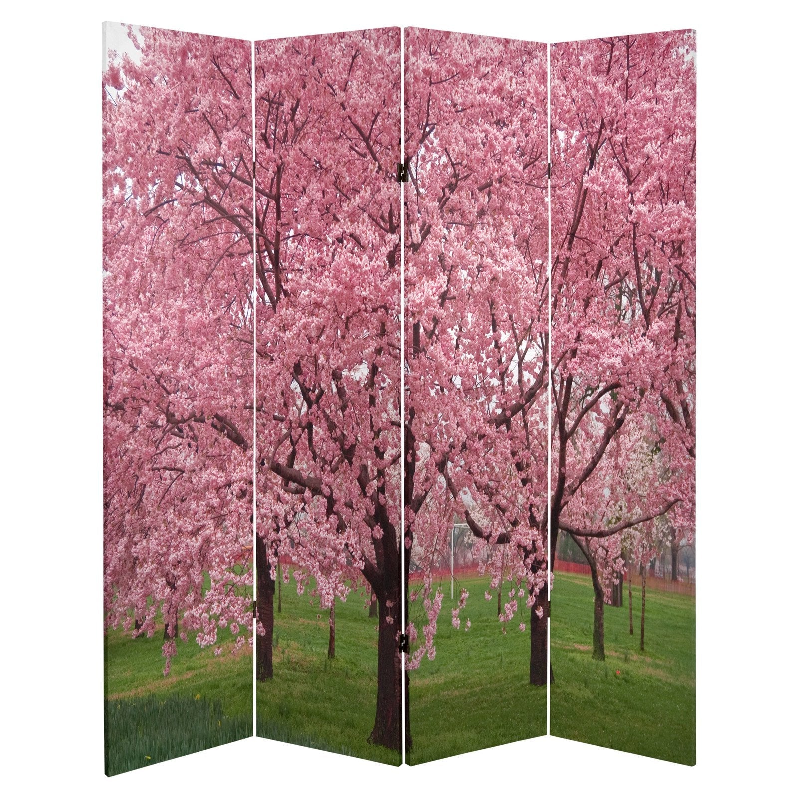 Oriental Furniture 6 ft. Tall Cherry Blossoms Room Divider - 4 Panel