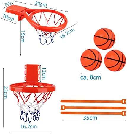 Cyfie Bathtub Basketball Hoop and Balls Set for Toddlers Boys Girls， Kids Toddlers Bath Toys Playset with 3 Soft Balls for Bathroom Home Office