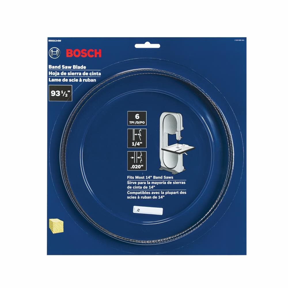 Bosch 93-1/2 In. 6 TPI General Purpose Stationary Band Saw Blade BS9312-6W from Bosch