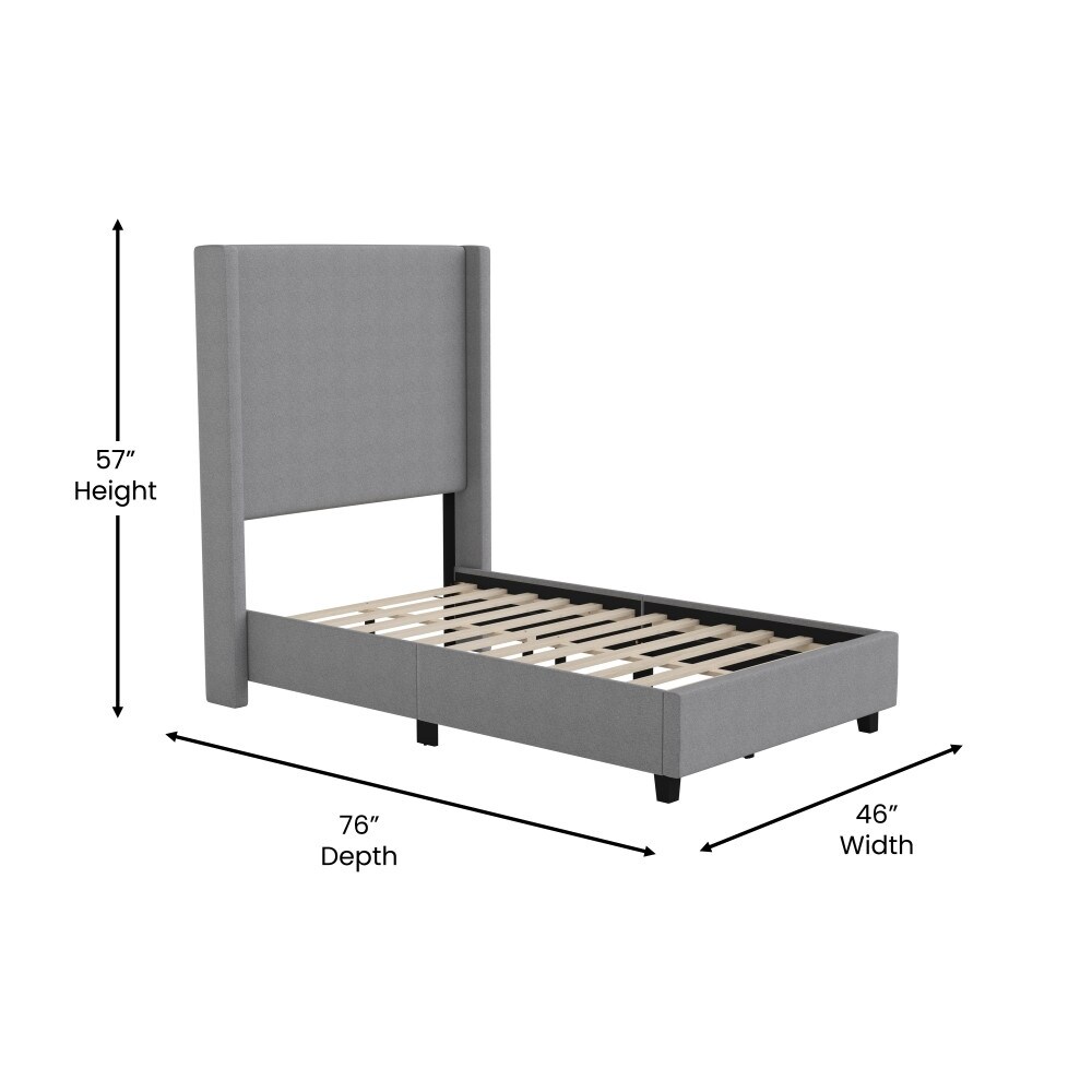 Upholstered Platform Bed with Channel Stitched Headboard