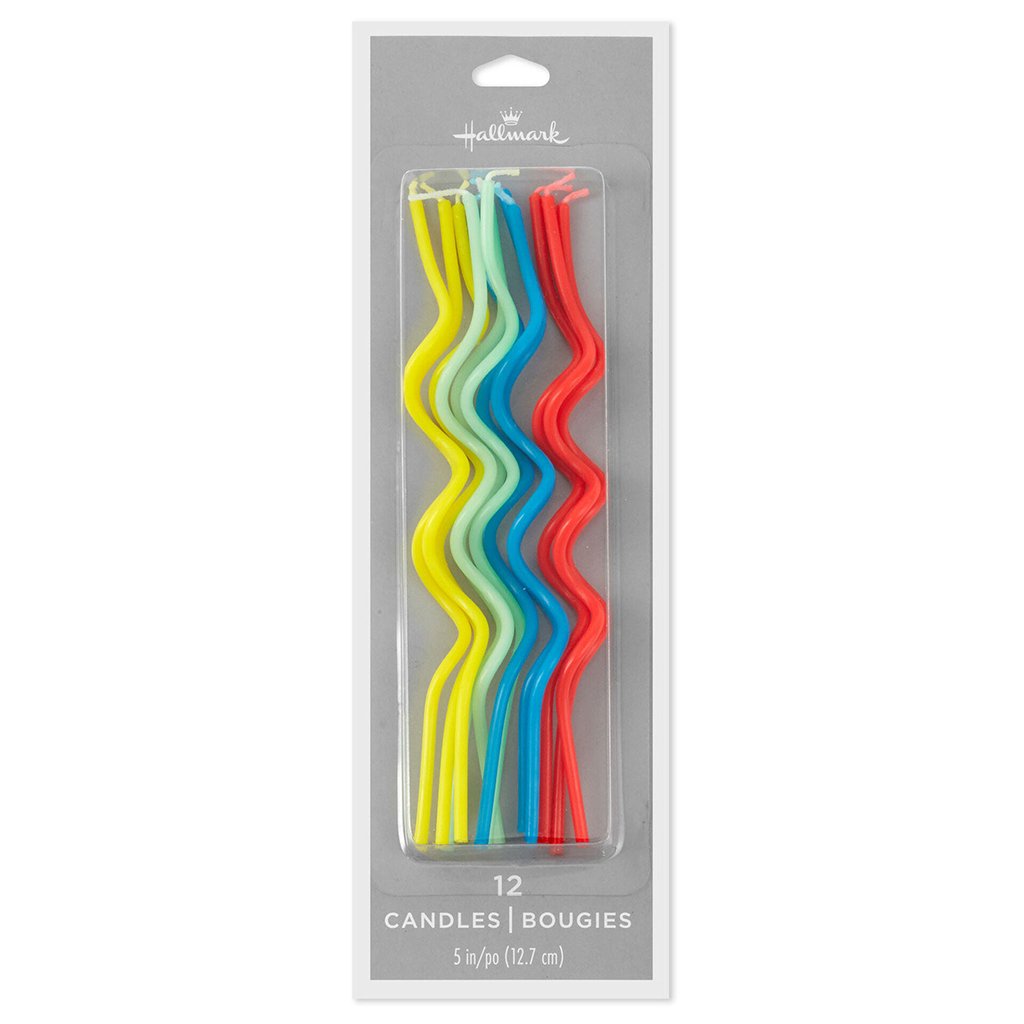 Hallmark  Colorful Squiggle Birthday Candles, Set of 12