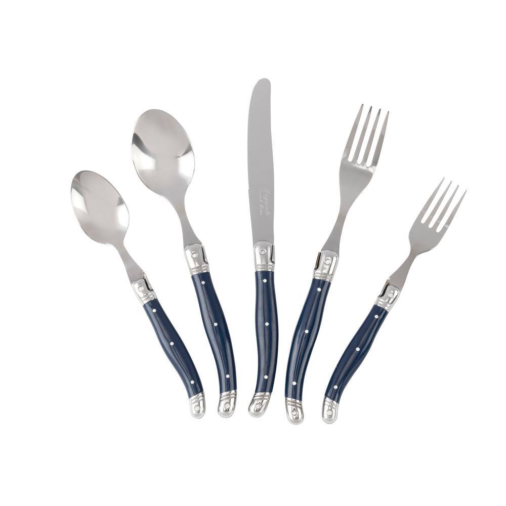 French Home Laguiole 20-Piece Navy Blue Stainless Steel Flatware Set (Service for 4) LG130