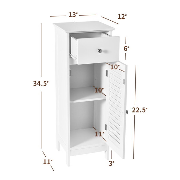 Costway 72615839 Woodern Bathroom Floor Storage Ca...