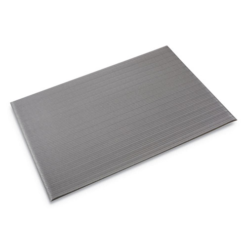 Crown Mats and Matting Ribbed Anti-Fatigue Mat | Vinyl， 36 x 60， Gray | CWNFL3660GY