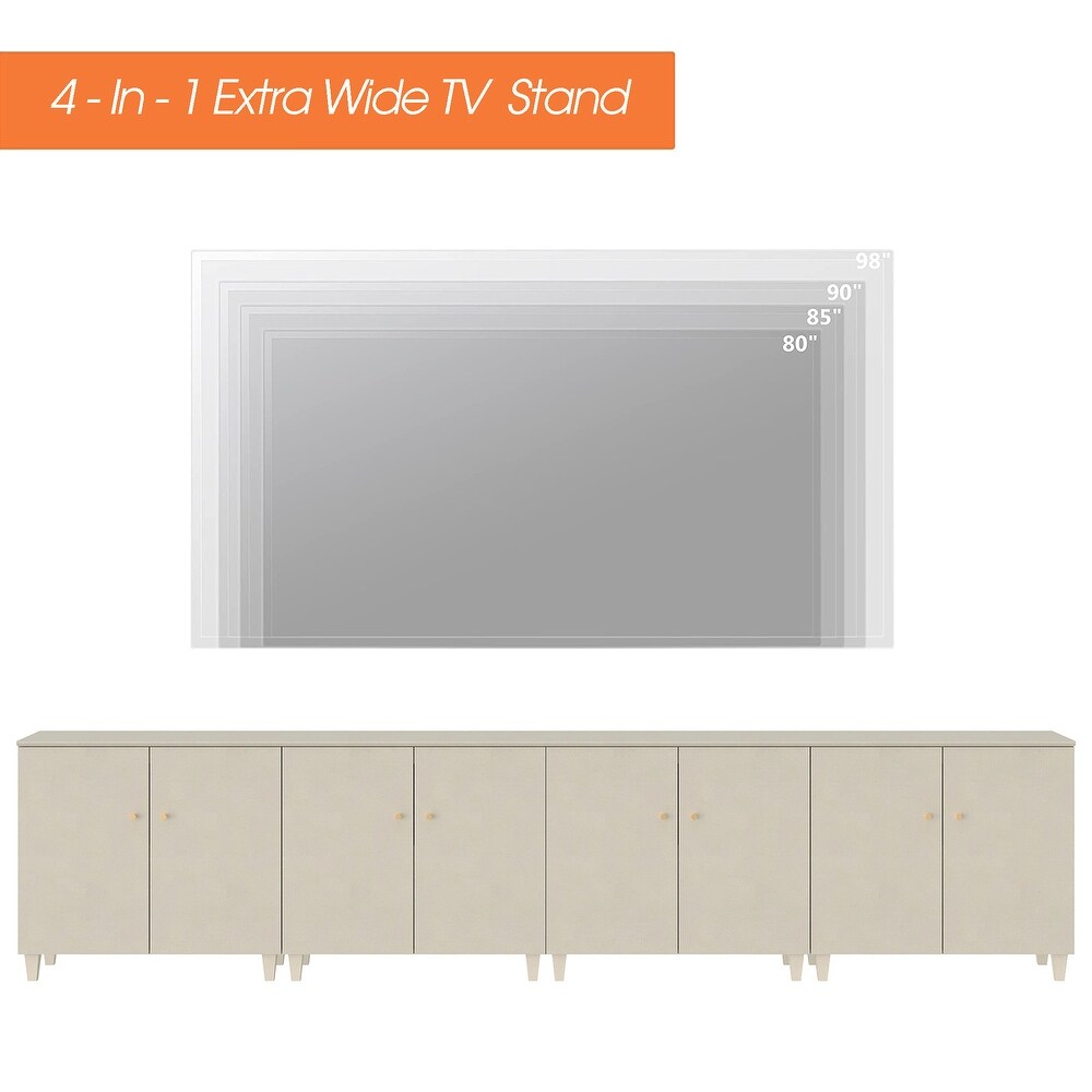 WAMPAT Modern TV Stand  Tall Entertainment Center with Doors